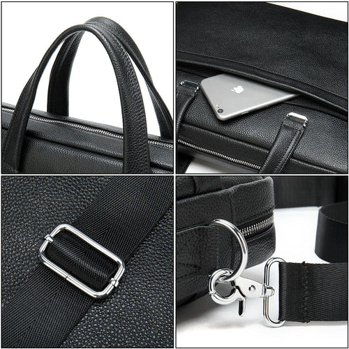 Business genuine leather shoulder bag