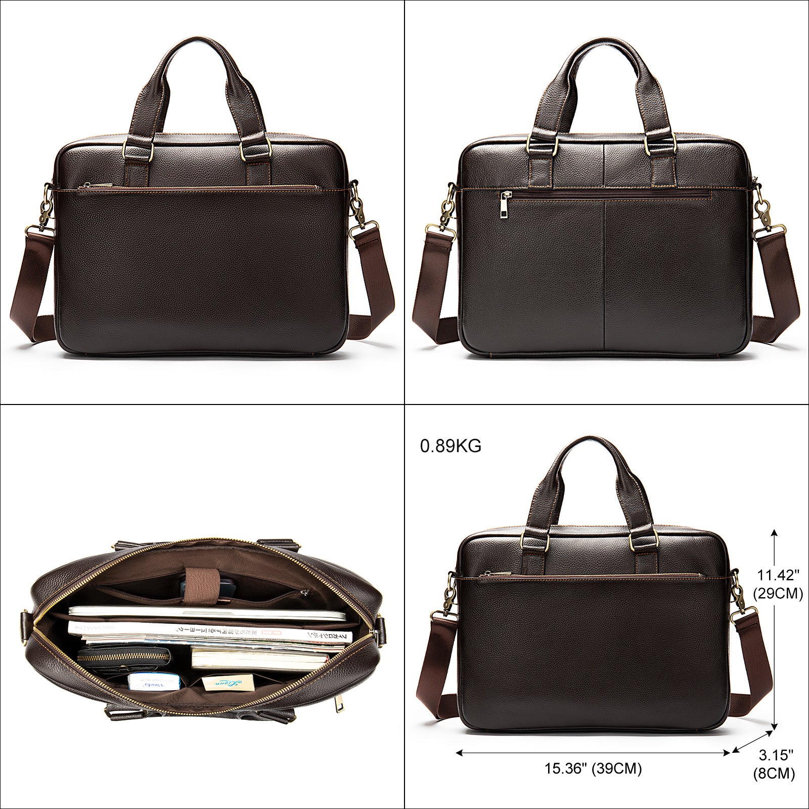Genuine Leather Horizontal Messenger Bag